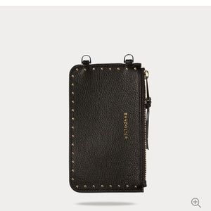 Bandolier NEW Mini Stud Classic Pouch. Pebble Leather Black/Gold.